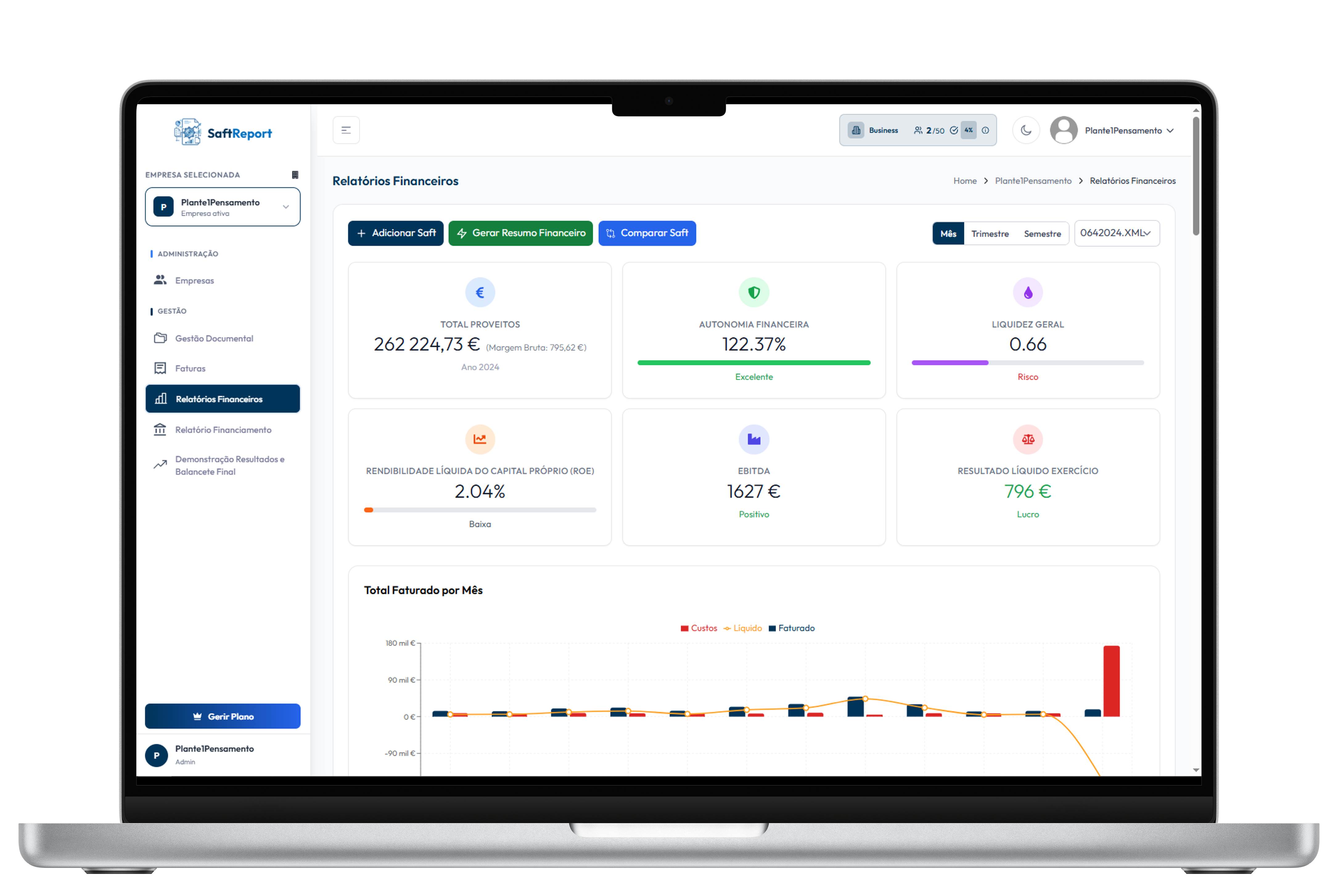 Relatórios financeiros a partir do SAF-T em tempo real